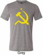 Yellow Hammer and Sickle Mens Tri Blend Crewneck Shirt