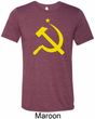 Yellow Hammer and Sickle Mens Tri Blend Crewneck Shirt