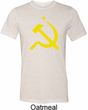 Yellow Hammer and Sickle Mens Tri Blend Crewneck Shirt