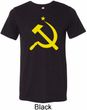 Yellow Hammer and Sickle Mens Tri Blend Crewneck Shirt