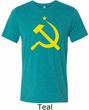Yellow Hammer and Sickle Mens Tri Blend Crewneck Shirt
