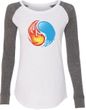 Yin Yang Fire and Water Ladies Long Sleeve Preppy Patch Yoga Shirt