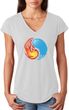 Yin Yang Fire and Water Ladies Tri-Blend V Neck Yoga Shirt