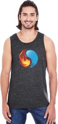 Yin Yang Fire and Water Tri Blend Mens Yoga Tank Top
