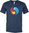 Yin Yang Fire and Water Tri Blend V Neck Yoga Shirt