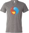 Yin Yang Fire and Water Tri Blend V Neck Yoga Shirt