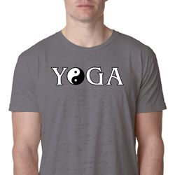 Yin Yang Yoga Text Burnout T-shirt Yin Yang Yoga Text Burnout T-shirt
