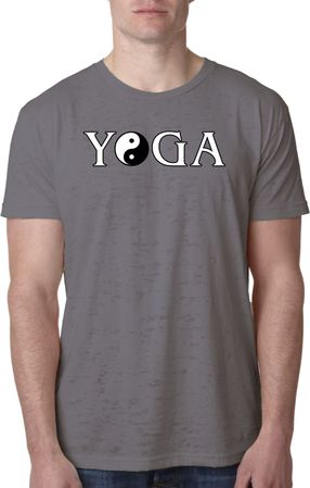 Yin Yang Yoga Text Burnout T-shirt