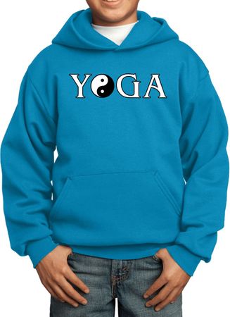 Yin Yang Yoga Text Kids Hoodie