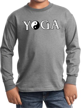 Yin Yang Yoga Text Kids Long Sleeve