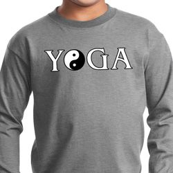 Yin Yang Yoga Text Kids Long Sleeve