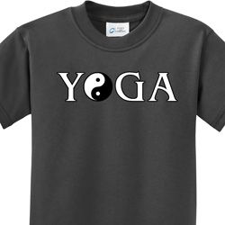 Yin Yang Yoga Text Kids Shirts