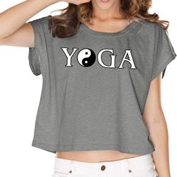 Yin Yang Yoga Text Ladies Boxy Tee