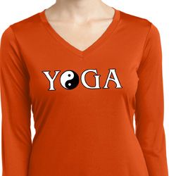 Yin Yang Yoga Text Ladies Dry Wicking Long Sleeve