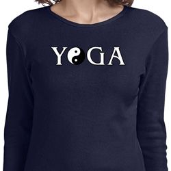 Yin Yang Yoga Text Ladies Long Sleeve