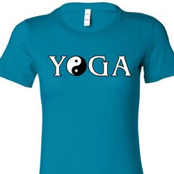 Yin Yang Yoga Text Ladies Longer Length Shirt