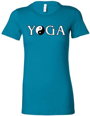 Yin Yang Yoga Text Ladies Longer Length Shirt