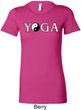 Yin Yang Yoga Text Ladies Longer Length Shirt