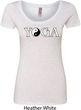 Yin Yang Yoga Text Ladies Scoop Neck