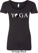 Yin Yang Yoga Text Ladies Scoop Neck