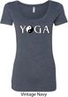 Yin Yang Yoga Text Ladies Scoop Neck