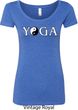Yin Yang Yoga Text Ladies Scoop Neck