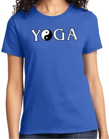 Yin Yang Yoga Text Ladies T-shirt