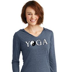 Yin Yang Yoga Text Ladies Tri Hoodie
