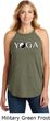 Yin Yang Yoga Text Ladies Tri Rocker Tank Top