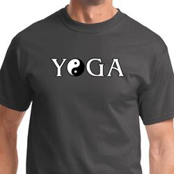 Yin Yang Yoga Text Mens Shirts