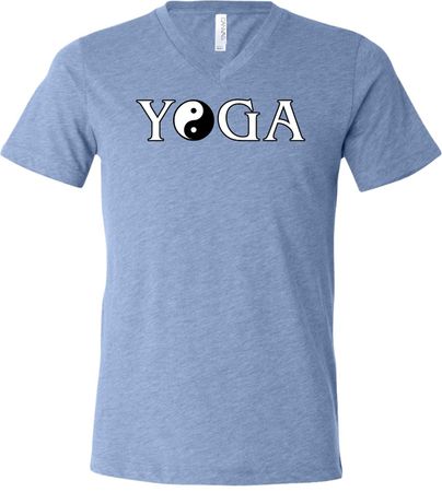 Yin Yang Yoga Text Tri Blend V-neck