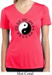 Ying Yang Trigrams Ladies Moisture Wicking V-neck Shirt