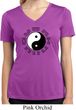 Ying Yang Trigrams Ladies Moisture Wicking V-neck Shirt