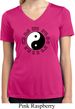 Ying Yang Trigrams Ladies Moisture Wicking V-neck Shirt