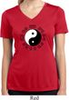 Ying Yang Trigrams Ladies Moisture Wicking V-neck Shirt