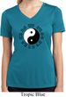 Ying Yang Trigrams Ladies Moisture Wicking V-neck Shirt