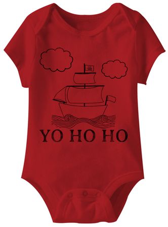 Yo Ho Ho Funny Baby Romper Red Infant Babies Creeper