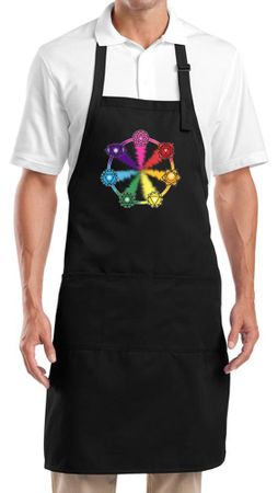 Yoga Apron 7 Chakra Circle Full Length Apron with Pockets