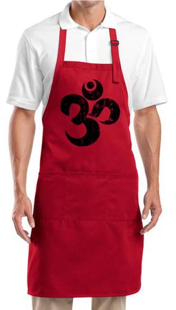 Yoga Apron Black Distressed OM Full Length Apron with Pockets