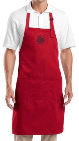 Yoga Apron Black Lotus OM Patch Full Length Apron with Pockets