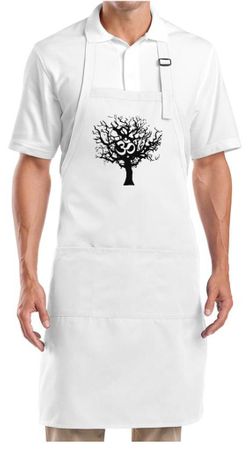 Yoga Apron Black Tree of Life Full Length Apron with Pockets