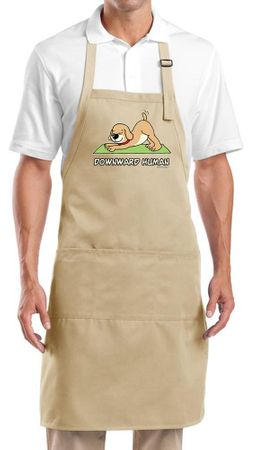 Yoga Apron Downward Human Full Length Apron with Pockets