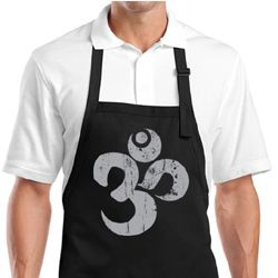 Yoga Apron Grey Distressed OM Full Apron with Pockets Yoga Apron Grey Distressed OM Full Apron with Pockets
