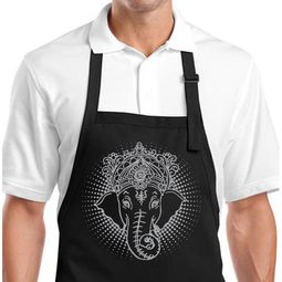 Yoga Apron Iconic Ganesha Full Length Apron with Pockets Yoga Apron Iconic Ganesha Full Length Apron with Pockets