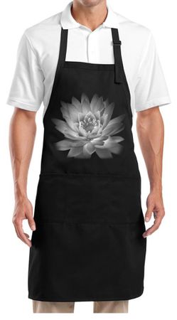 Yoga Apron Lotus Flower Full Length Apron with Pockets