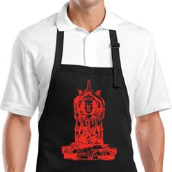 Yoga Apron Red Tara Full Length Apron with Pockets