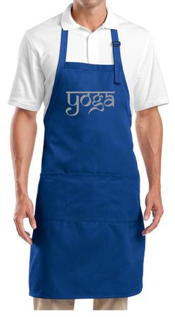 Yoga Apron Sanskrit Yoga Text Full Length Apron with Pockets