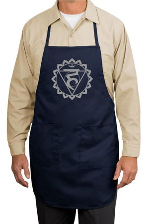 Yoga Apron Vishuddha Chakra Meditation Full Length Apron with Pockets