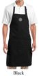 Yoga Apron White Lotus OM Small Print Full Length Apron with Pockets