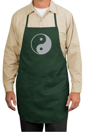 Yoga Apron Yin Yang Big Print Full Length Apron with Pockets
